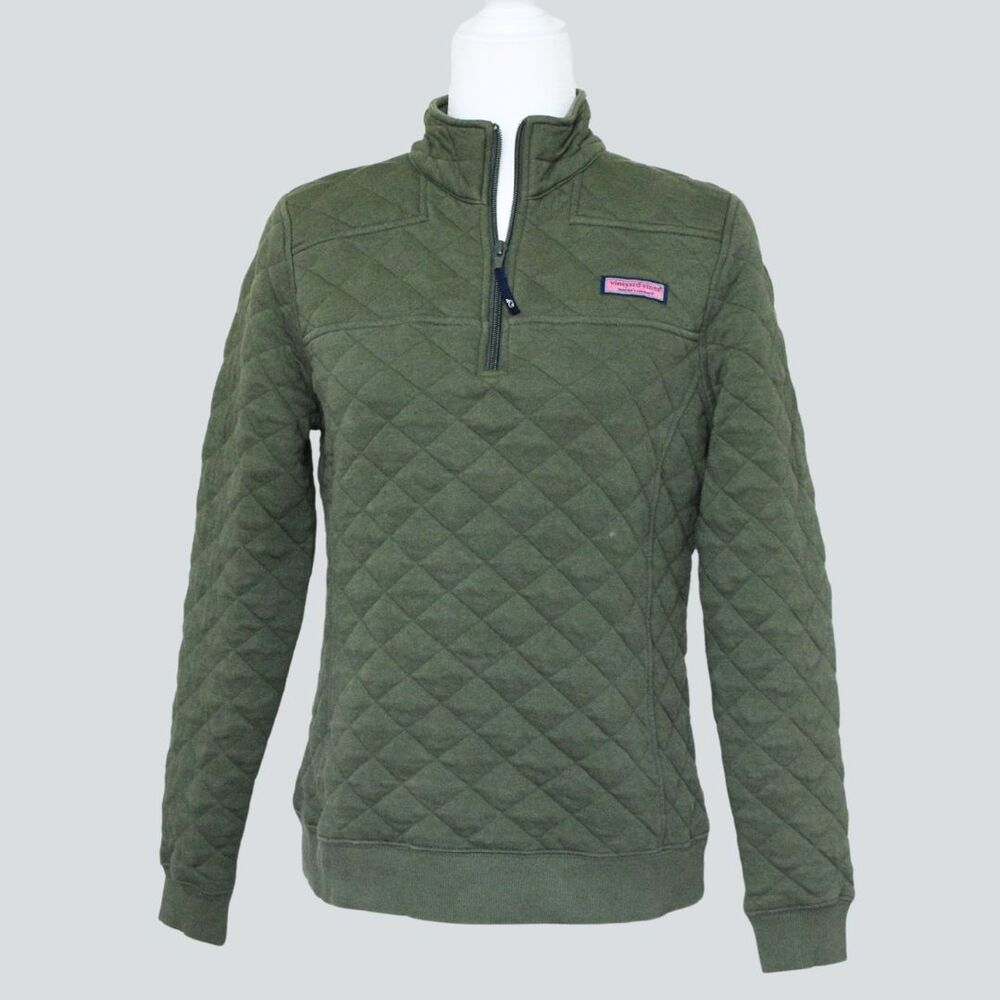VINEYARD VINES Women's Diamond Quilted Pullover Shirt Size S
